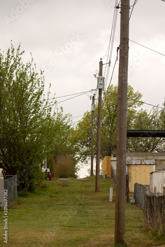 Utility corridor in a residential area