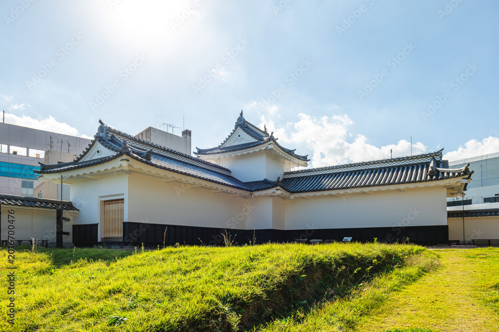 Fototapeta premium Mito Castle, the largest earthen flatland castle of Japan in Mito, Ibaraki, Kanto