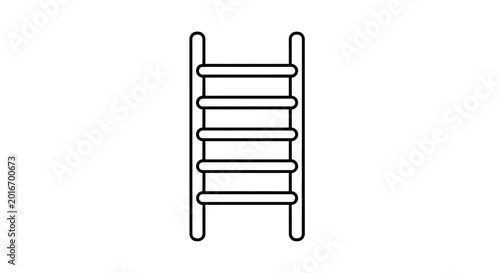 Simple ladder icon, white background, vector illustration, clean design