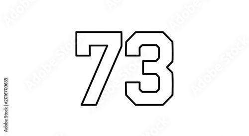 Number 73 Outline Icon