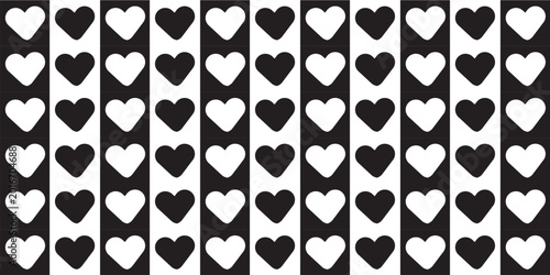 Bilde på lerret Romantic Heart Vector Seamless Pattern Digital Paper – Cute Love Background, Val