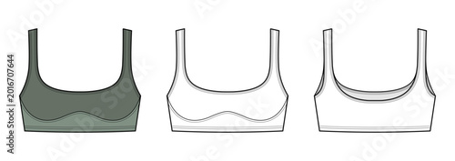 Photos Scoop Neck Sports Bra Technical Fashion Illustration