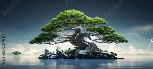 banyan bonsai humanidad full body,generative AI