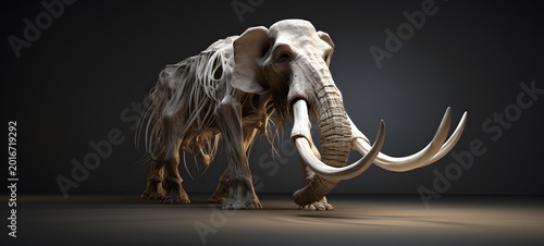 mammoth skeleton humanidad full body,generative AI