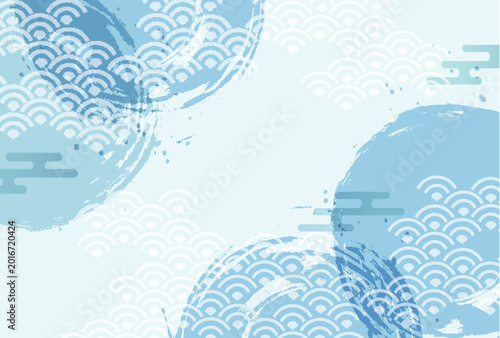 Elegant Light Blue Japanese Pattern Background Design