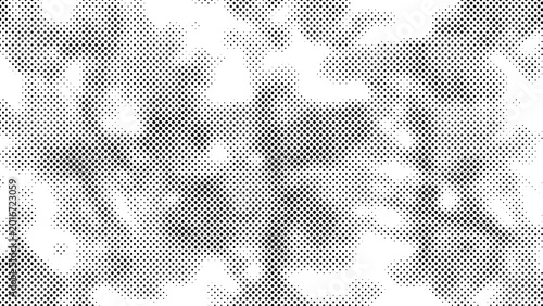 Abstract halftone pattern with hexagonal dots and gradients as clean cutout
