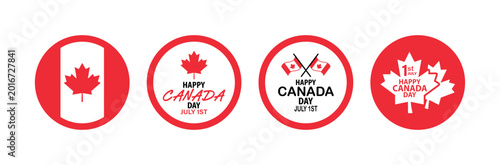 Foto Canada Day Badge and Button Vector Set