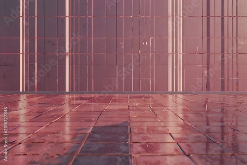red brick wall with wooden floor