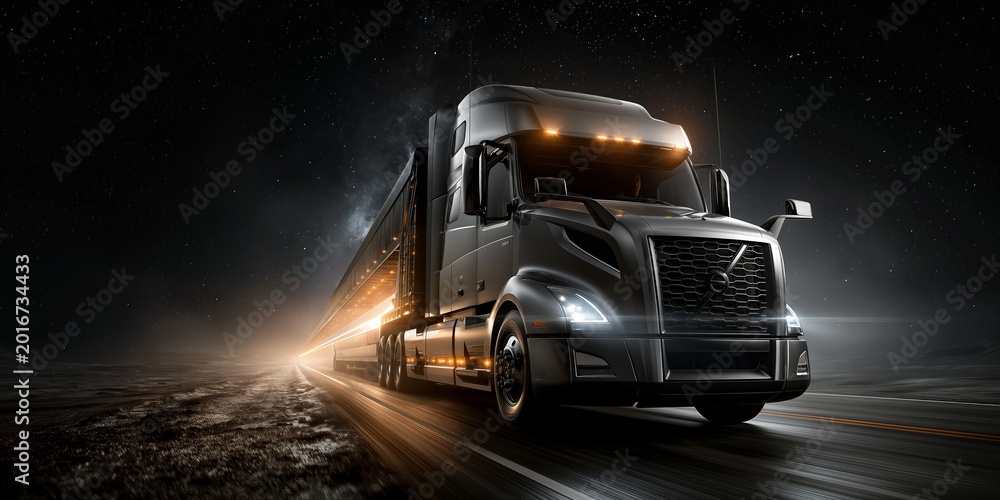 Fototapeta premium Rapidly shining and luminous automobile. Vehicle that moves swiftly and has bright shine