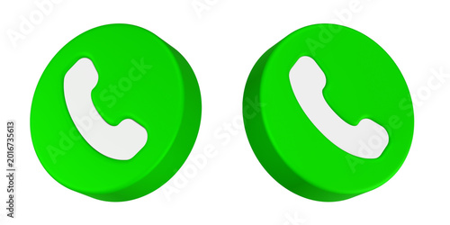 Bild auf Leinwand 3D telephone receiver icons.