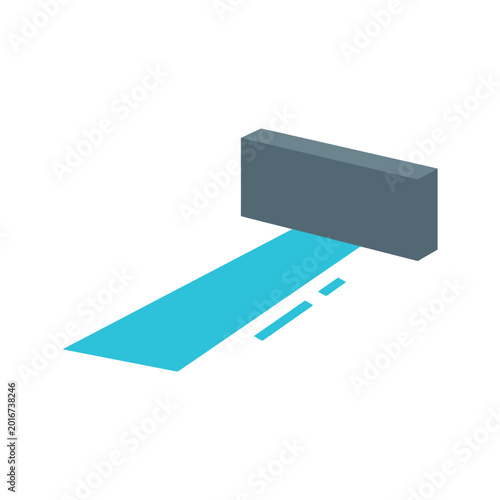 Valokuva Obstruction barrier icon, path blocked by wall, progress impediment illustration