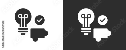 Tableau sur toile Resolve Icon Set Vector Collection Isolated In Black And White