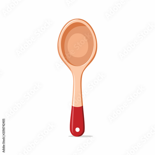 Wooden Spoon with Red Handle