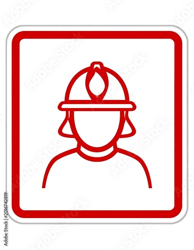 Firefighter Emergency Exit Sign Symbol.