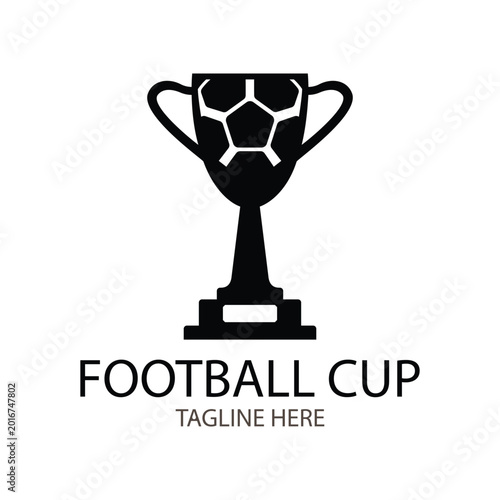 Football cup logo design with white background.