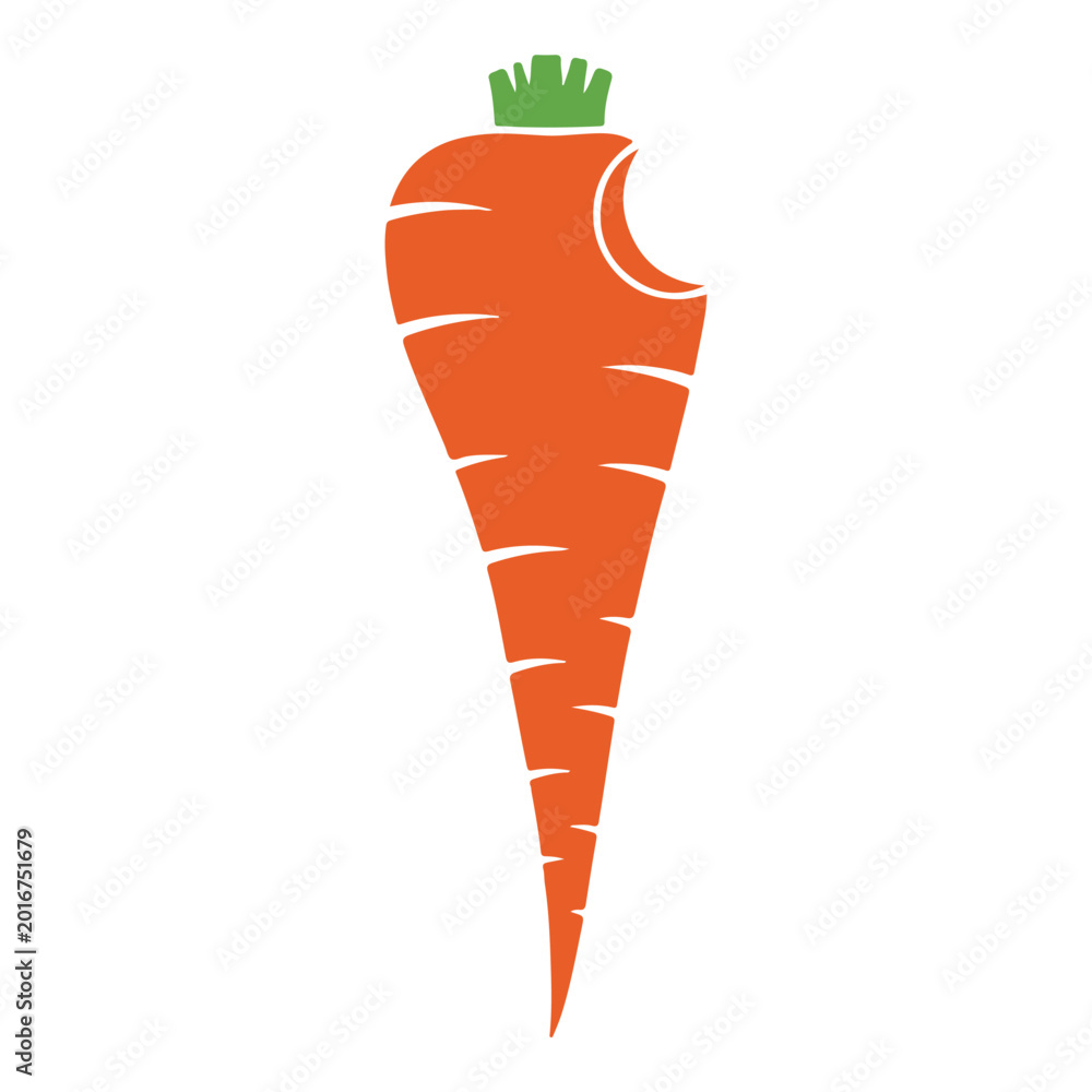 Foto Bitten Carrot Icon Vector Illustration.