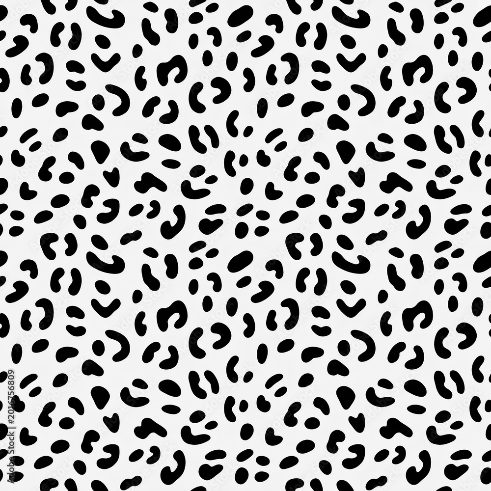 Fototapeta premium Black leopard spots pattern isolated on a transparent background