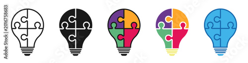 Foto lightbulb puzzle icons