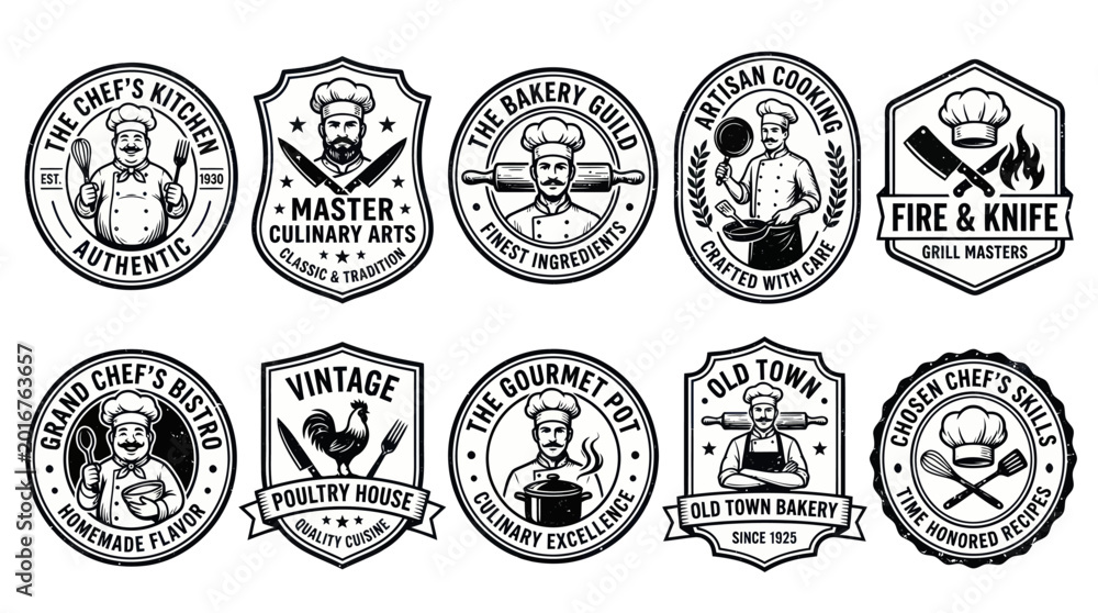 Obraz premium Vintage Culinary and Bakery Label Badge Collection