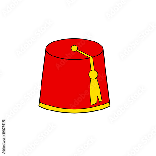 Fotografie Red and yellow North African Moroccan hat clip art