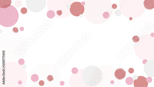Tableau sur toile 円形オブジェクトが並ぶ背景イラスト　ピンク系