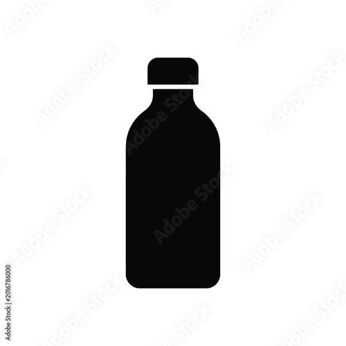 Black bottle icon with cap on top