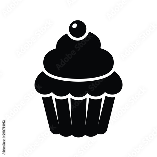 Cupcake with frosting and cherry on top