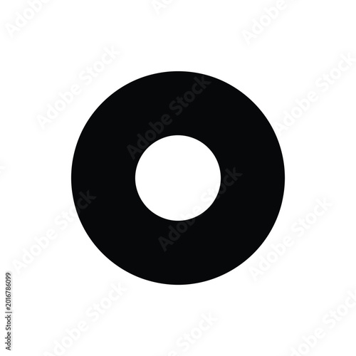Black and white circular ring icon