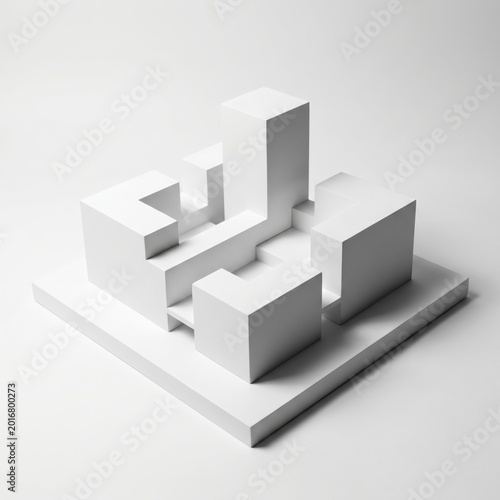 Minimalist Architectural Massing Study Model