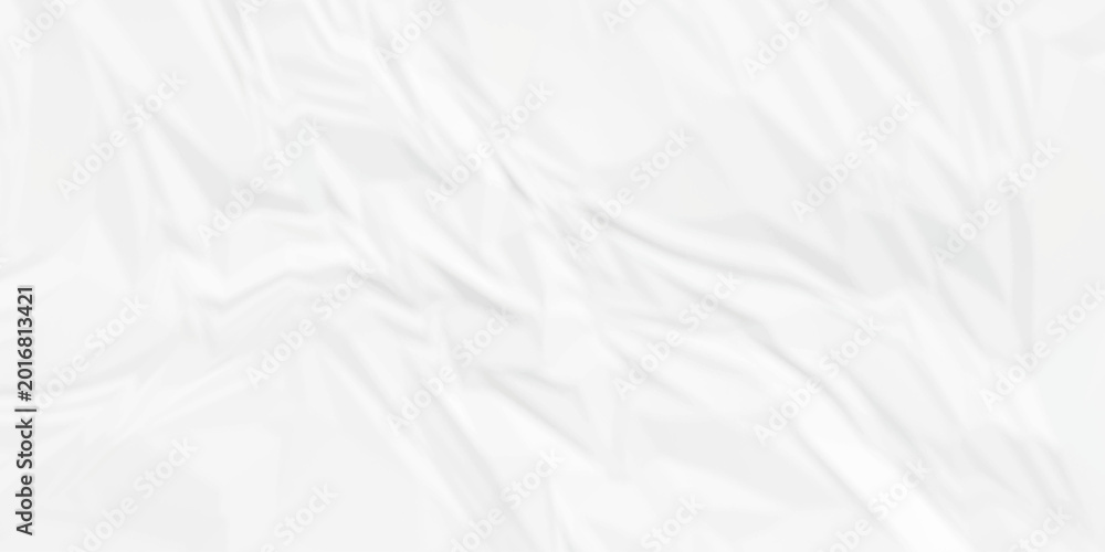 Fototapeta premium White paper wrinkled texture for background space. Rough white paper. Paper texture, recycled creased paper background.