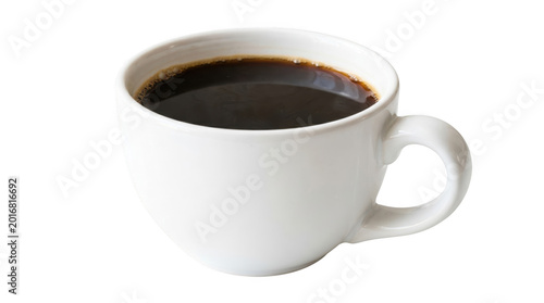 Full white coffee cup with black coffee