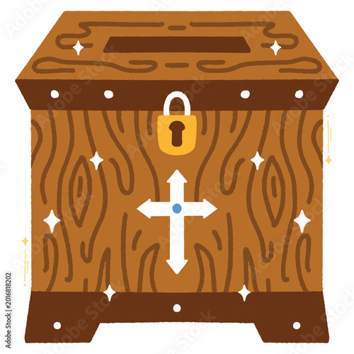 Obraz na płótnie Ornate wooden donation box for almsgiving and church charity during religious festivals