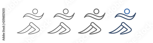 Fotografie outline icon set running with runner design