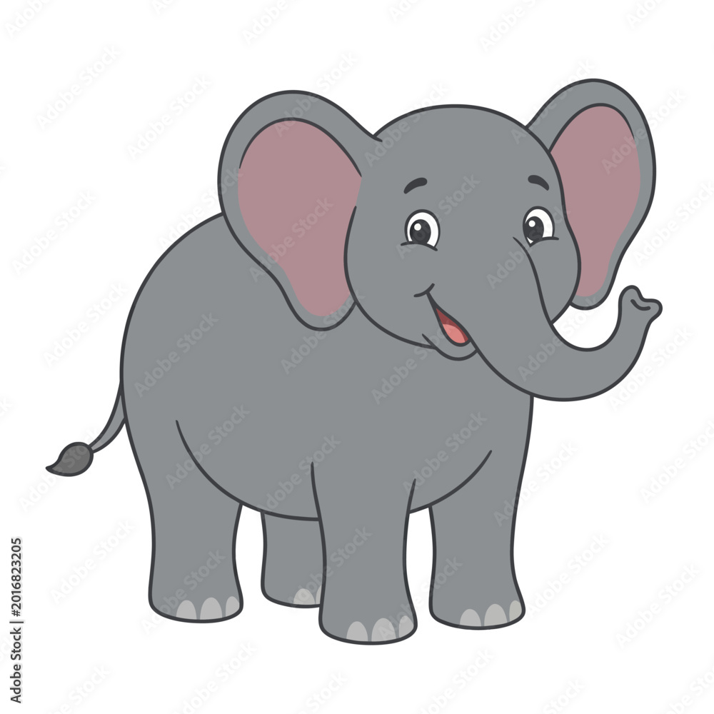 Fototapeta premium Large Gray Elephant Character