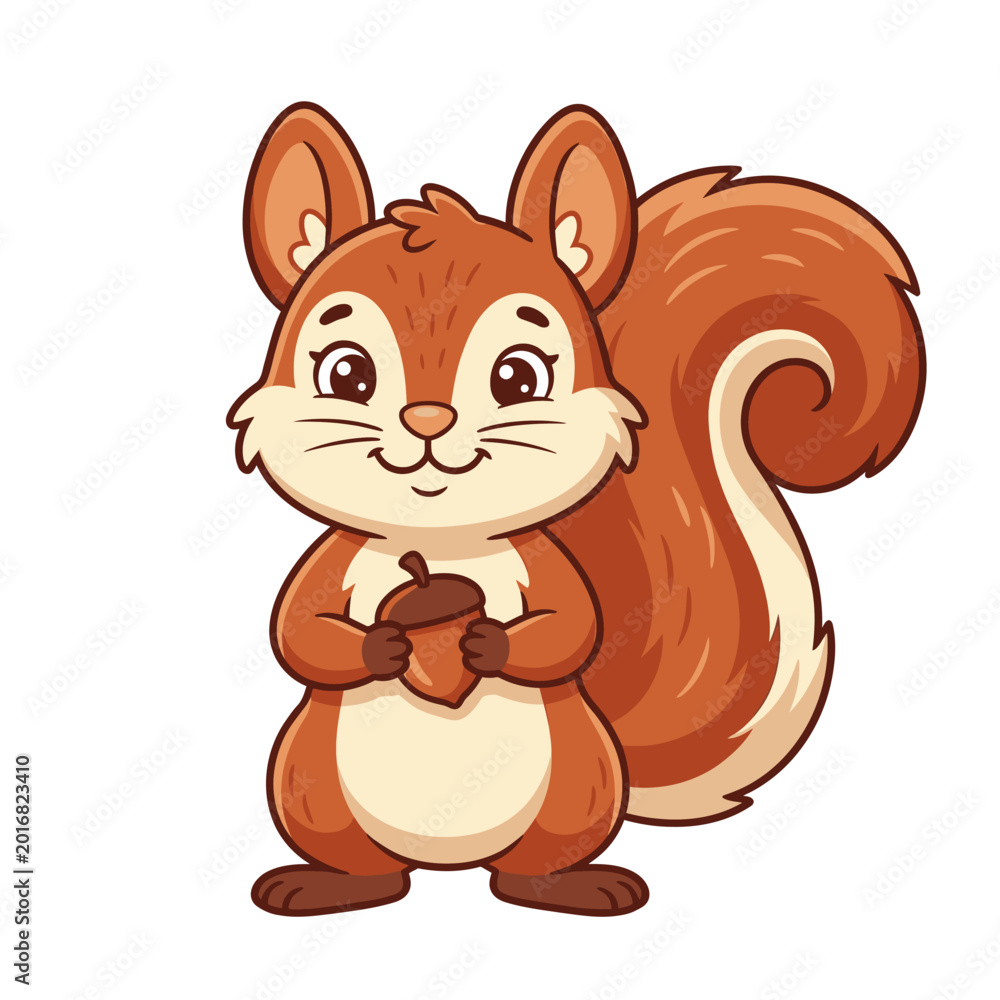 Fototapeta premium Squirrel Cartoon Animal Character