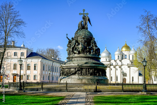 Bild auf Leinwand The Millennium of Russia Monument in the courtyard of the Novgorod Kremlin, Novg