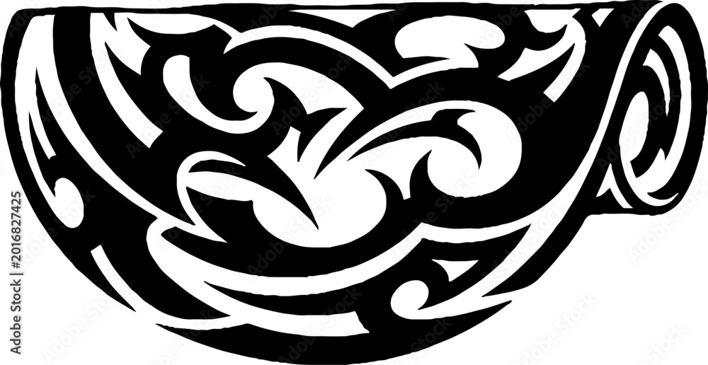 Fototapeta premium Tribal Pattern Design in Semi Circular Shape