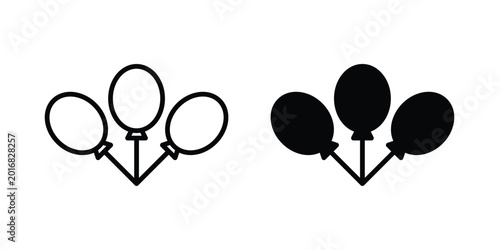 Canvastavla Balloons icon in solid and flat style, Stroke icons.