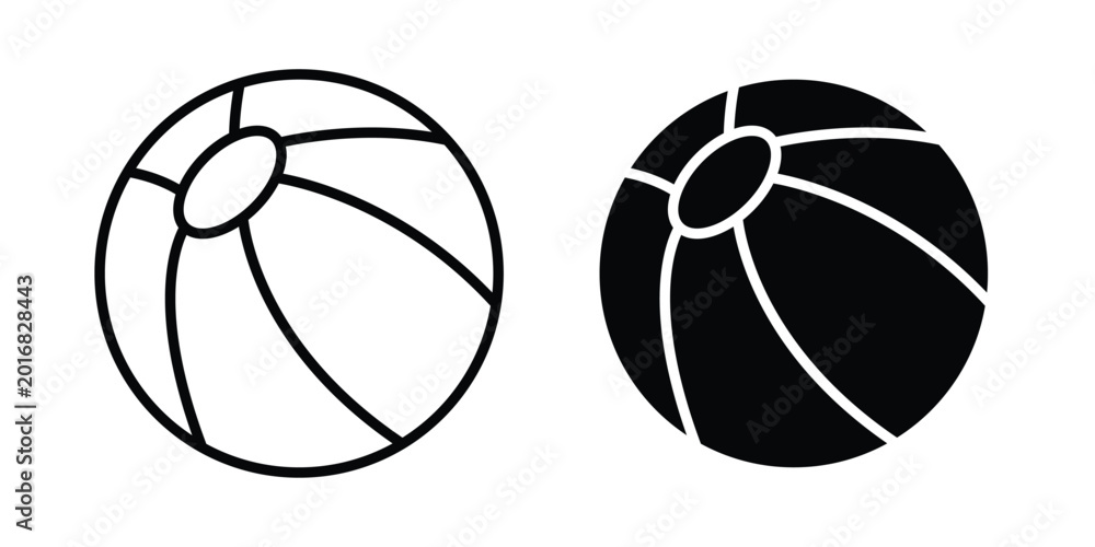 Obraz premium Beach ball icon in solid and flat style, Stroke icons.