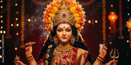 Divine Bengali Durga Puja Festival Artwork