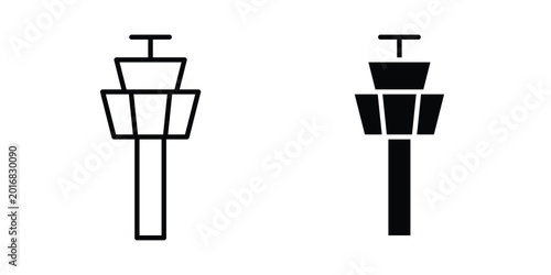 Cuadro en lienzo Control Tower icon in solid and flat style, Stroke icons.