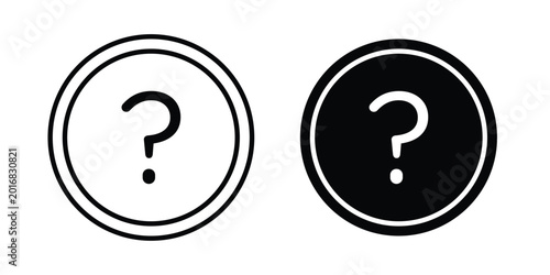 Canvastavla Doubts button icon in solid and flat style, Stroke icons.