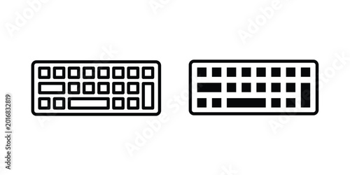 Foto Keyboard icon in solid and flat style, Stroke icons.