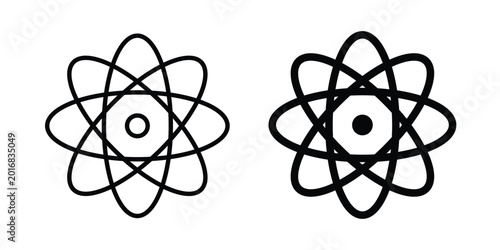 Tableau sur toile Physics icon in solid and flat style, Stroke icons.