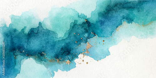 Foto An abstract blue watercolor background featuring a vintage grunge texture that f
