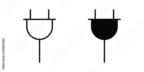 Cuadro en lienzo Power plug icon in solid and flat style, Stroke icons.