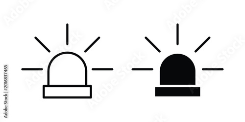 Schilderij op canvas Siren icon in solid and flat style, Stroke icons.