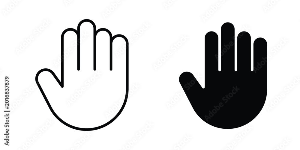 Fototapeta premium Stop icon in solid and flat style, Stroke icons.