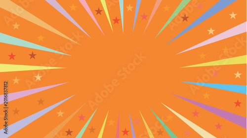 Colorful Abstract Orange Starburst Pattern Background Illustration