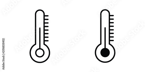Foto Temperature icon in solid and flat style, Stroke icons.